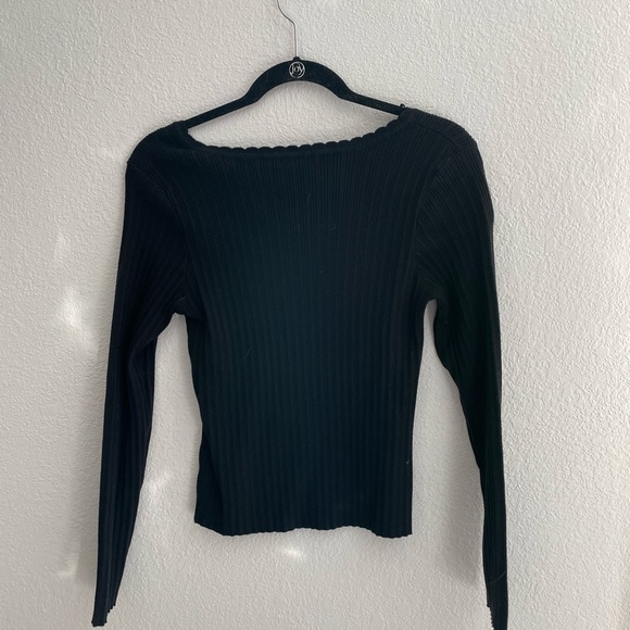 Lush Ribbed Square Neck Sweater 🖤 - Picture 4 of 5